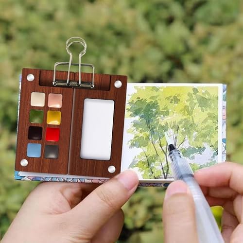 Travel Watercolor Paint Set - Pocket 8-Color Mini Paint Kit with Sketch Pad - Image 5