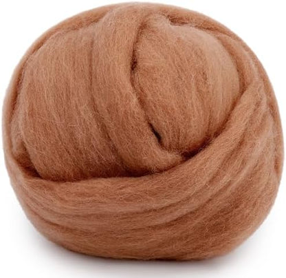 Mayboos 1.76oz Oak Brown Natural Wool Roving, Needle Felting Wool by Mayboos