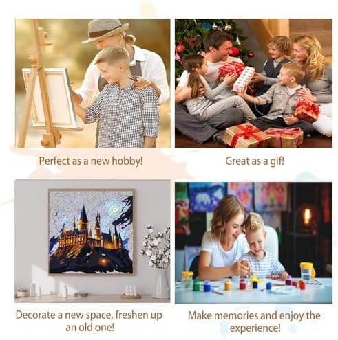 Artunion Framed Paint by Numbers Kit for Adults Beginners & Kids Ages 8-12,Magic Castle Paint by Number with Frame,Starry Night Paint by Numbers Kit on Canvas 10 * 10 Inch Without Easel - Image 7
