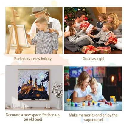 Artunion Framed Paint by Numbers Kit for Adults Beginners & Kids Ages 8-12,Magic Castle Paint by Number with Frame,Starry Night Paint by Numbers Kit on Canvas 10 * 10 Inch Without Easel - Image 7