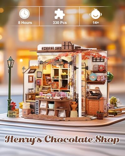 Rolife Henry's Chocolate Shop DIY Miniature Dollhouse Kit Gift for Adults - Image 2