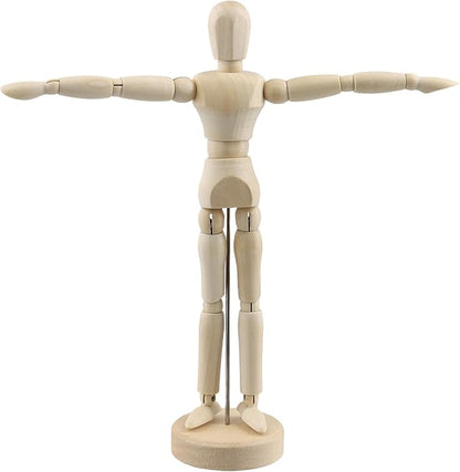 PINGEUI 8 Pack 8 Inch Wooden Artists Model, Wooden Art Figure Model with Stand, Movable Wooden Manikin for Artists, Sketching
