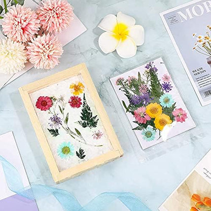 Cayway 9 Pack Dried Flower Paper Craft Set Include 3 Pack Mixed Wooden Paper Making Mold Frame, Dried Flowers, Spoon Stirrer - Image 3