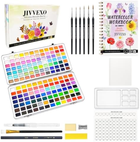 168 Colors Watercolor Paint Set with Watercolor Workbook for Adults by Unknown