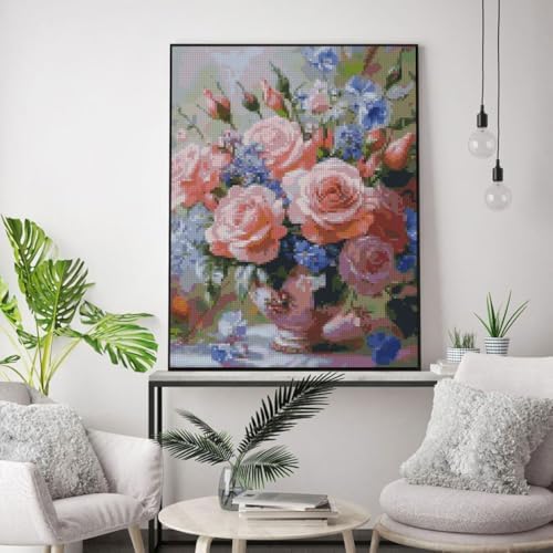 Flowers Stamped Cross Stitch Kits Cross Stitch Patterns,Dimensions Cross Stitch Kits Embroidery Kit Arts and Crafts for Beginners 11.8x15.7 inch - Image 3