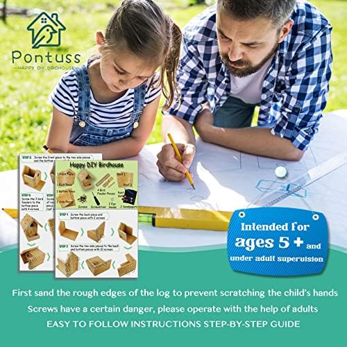 DIY Birdhouse Kit with Paint Set - Kids' Wood Craft Kits - Make a Bird House Kit for Kids - DIY Woodcraft Building Projects for Kids and Adults- STEM Teaching Tools - Image 7