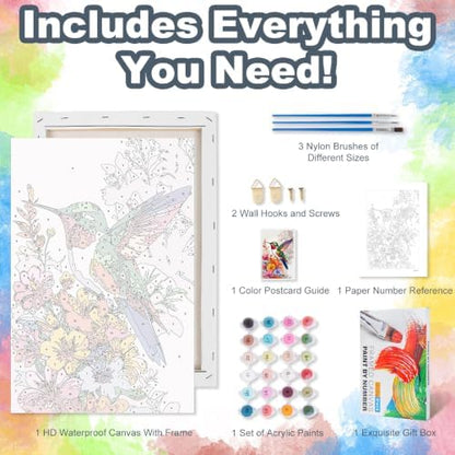 Hummingbird Framed Paint by Numbers Kit for Adults Beginner 8x12 inch - Image 5
