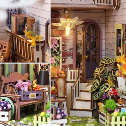 DIY Book Nook Miniature Kit with Sensor Light & Dust Proof for Teens Adults - Image 6
