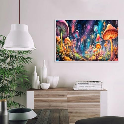 MaiMMaledy Paint by Numbers Kit for Adults Beginners 8Wx12L inch Canvas Pictures with Framed Drawing Painting Acrylic Pigment with Wooden Triangle Easel Colorful Magic Mushroom - Image 6