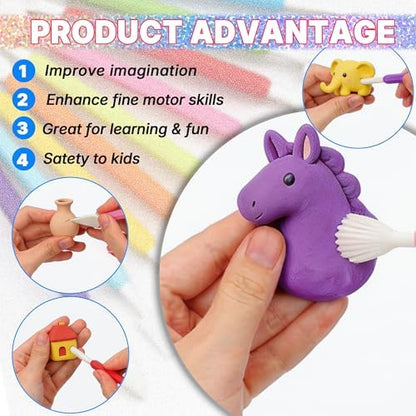 9PCS Air Dry Clay Tools for Kids, Double-Ended Modeling Clay Tools, Polymer Tools Kit for DIY Moulding Project, Pottery Wheel, Crafting Supplies, Pros, Beginners, Adults - Image 2