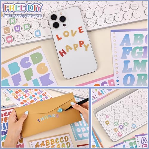 1700+ Pcs Alphabet Stickers, 30 Sheets Self-Adhesive Mixed-Size Mini Letter Colorful Alphabet Number Sticker for Labels DIY Crafts Art Making, Decals for Sign, Notebook, Classroom, Door, Card Decor - Image 2