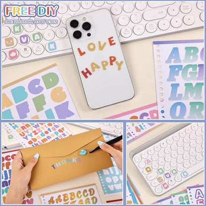 1700+ Pcs Alphabet Stickers, 30 Sheets Self-Adhesive Mixed-Size Mini Letter Colorful Alphabet Number Sticker for Labels DIY Crafts Art Making, Decals for Sign, Notebook, Classroom, Door, Card Decor - Image 2