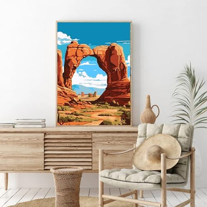 cupmod 6 Packs National Park Paint by Numers Kit for Adults,Landscape Painting by Number Kits on Canvas Without Frame,Landscape Adult Paint by Number Kits for Home Wall Decor 9.8x13.8inch - Image 5