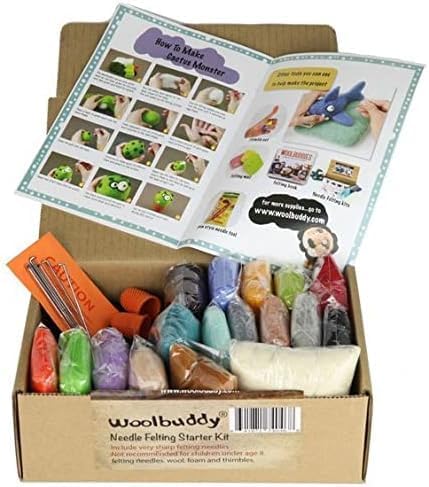 Woolbuddy Needle Felting Kit Starter Set, 16 Colors, White Core Wool & Tool - Image 4