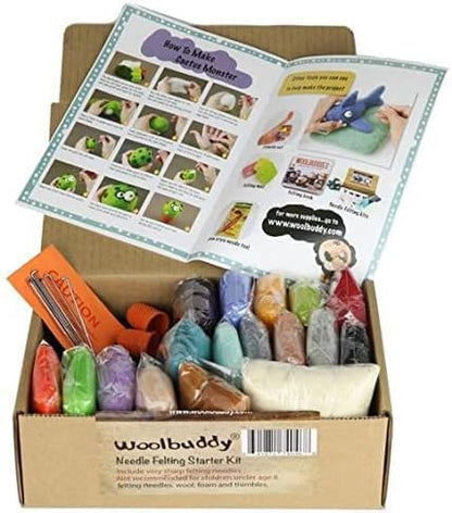 Woolbuddy Needle Felting Kit Starter Set, 16 Colors, White Core Wool & Tool - Image 4