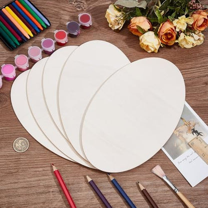 20pcs Wooden Oval Cutout 9.8 x 5.9 Inch Unfinished Wooden Blank Slices Crafts Natural Wood Circles DIY Plank Cutout Craft Supplies for Artist Painting Door Hanger Sign Wedding Decor - Image 3