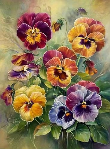 AIBOERL Paint by Numbers Kit for Adults Beginner, Pansies, 12X16In by AIBOERL