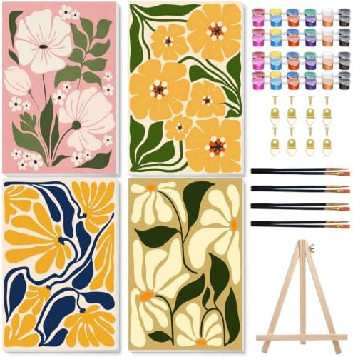 Flower Paint by Number for Adults, Paint by Numbers Kit for Adults 8x12 in by hkejoi
