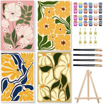 Flower Paint by Number for Adults, Paint by Numbers Kit for Adults 8x12 in by hkejoi