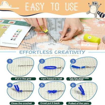 Butterfly in Flowers Latch Hook Kits for Adults Beginners, 17“ X 17" - Image 6