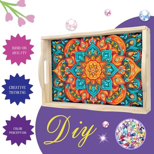 EWJRNSF Diamond Art Kits for Adults Wooden Serving Trays with Handles - Image 4