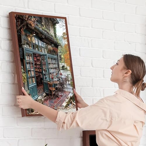 Yunruily 3 Pack Bookshop Adult Paint by Numbers - Paint by Number kit for Adults,Bookshop Paint by Number Adult for Gifts Home Wall Decor 12x16inch - Image 7