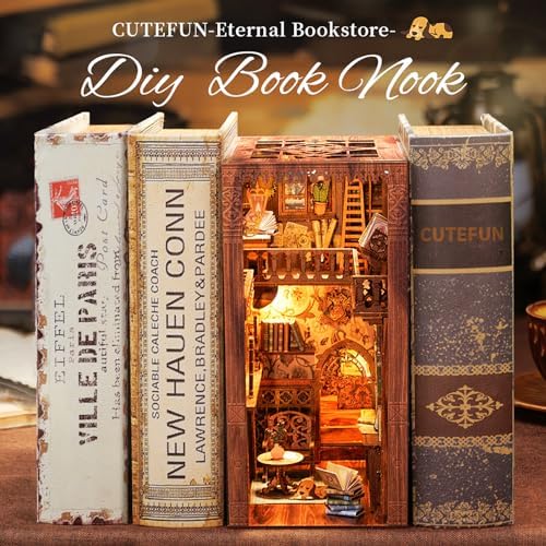 Cutefun Book Nook Kit Library - DIY Miniature Booknook Kit for Adults - Image 4