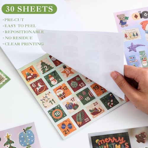 600+ PCS Cute Christmas Scrapbook Sticker Book, Holiday Decor & Ins Little Object Theme Stickers, Art Scrapbook Supplies for Adults Teens Women Girls Junk Journaling Planner Crafts - Image 7