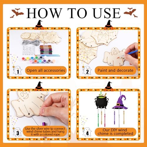 JellyArch Halloween 30 Pack DIY Wind Chime Kit Art and Crafts - Image 4