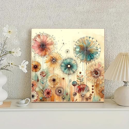 Hestarcul Flowers Adult Paint by Number Kits with Frame,Dandelion Painting Kits on Canvas,Large Color by Numbers Watercolor Gifts for Friends Home Wall Decor - Image 2
