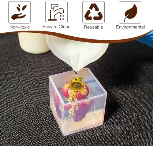 Large Square Resin Molds Silicone,3 Pcs Silicone Square Molds for Epoxy Resin(4.2",3.1",2.7"),for Flower Preservation,Epoxy Resin Crafts,Home Office Decoration - Image 5