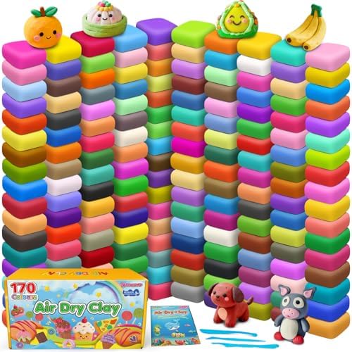 Air Dry Clay 170 Colors, Modeling Clay for Kids, DIY Molding Toy with Tools by YOPINSAND