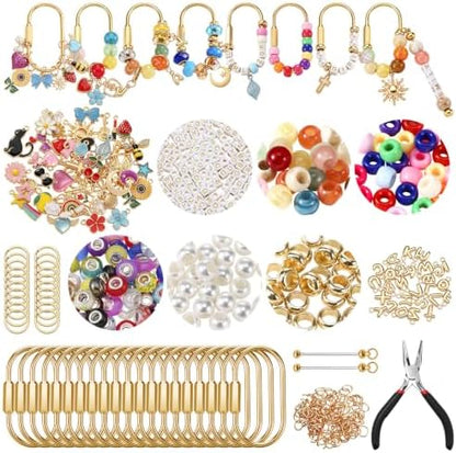Sureio 594 Pcs Gold Brass Carabiner DIY Kit 20 Set Carabiner Bag Making by Sureio