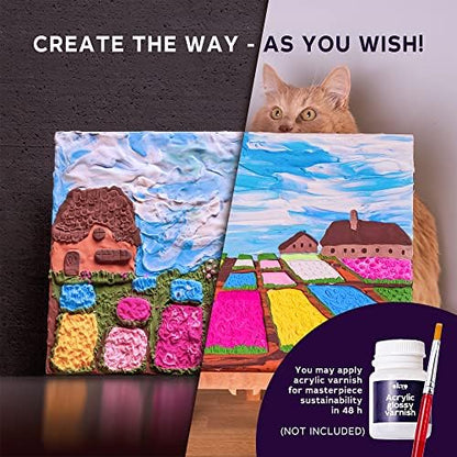 Okto Flower Beds in Holland Art Craft Kits for Adults UK - Similar to Painting by Numbers for Adults, Air Dry Clay Modelling Kit, Arts and Crafts for Adults, Craft Kit - Image 6