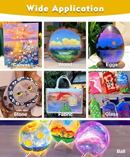 Colorful Acrylic Painting Kit, 64 Piece Set with Walnut Easel, 24 Colors - Image 4