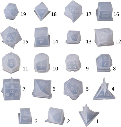 Calsgkspray Epoxy Mold Dice Fillet Shape Resin Molds Digital Game Crafts Epoxy Resin Casting Molds for DIY Crafts Keychains Jewelry Making Jewelry Casting Supplies, White - Image 4