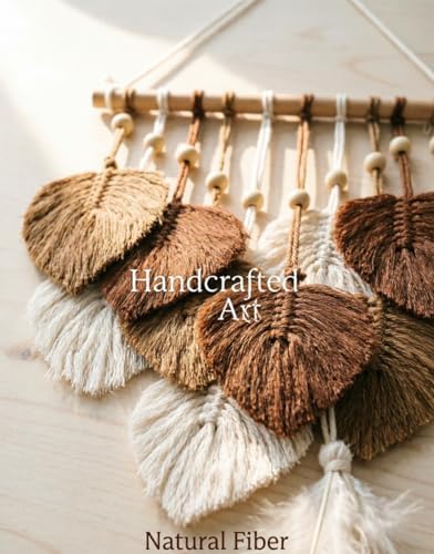 Jditngp DIY Macrame Leaf Wall Hanging Beginners Boho Wall Leaf Tapestry Kit Handmade Woven Tapestry Feather Wall Hanging DIY Macrame Kit for Adults Birthday Gift DIY Craft Kits 11.8inch (Brown) - Image 6