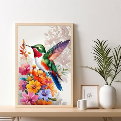 Hummingbird Framed Paint by Numbers Kit for Adults Beginner 8x12 inch - Image 2