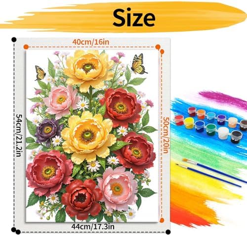 URGDKW Paint by Numbers kit for Adults Botanical Art Style with Vibrant - Image 3