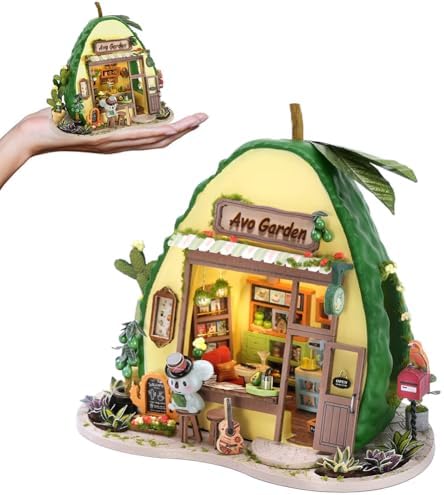 Dollhouse Miniature DIY House Kit,Mini 3D Wooden Doll House Craft Model with LED Creative Room Perfect DIY Gift for Friends, Lovers and Families (Milkshake Shop) by Montidey