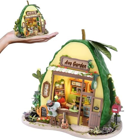 Dollhouse Miniature DIY House Kit,Mini 3D Wooden Doll House Craft Model with LED Creative Room Perfect DIY Gift for Friends, Lovers and Families (Milkshake Shop) by Montidey