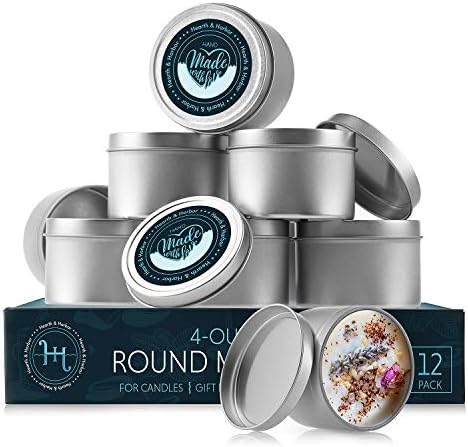 Hearth & Harbor 40 lbs. Soy Candle Wax with Supplies, 4 oz. 168 Pack Tin Jars with Lids, Cotton Candle Wicks, Wick Stickers and Centering Devices - Soy Wax Flakes with Containers for Candle Making - Image 2