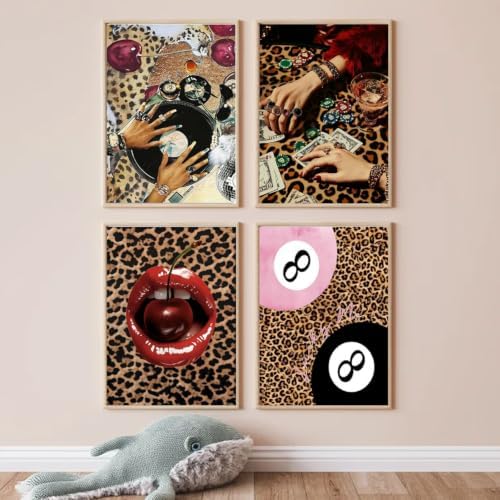 AIBOERL 4 Pack Paint by Numbers Kit for Adults Beginner,Leopard,12X16In by AIBOERL