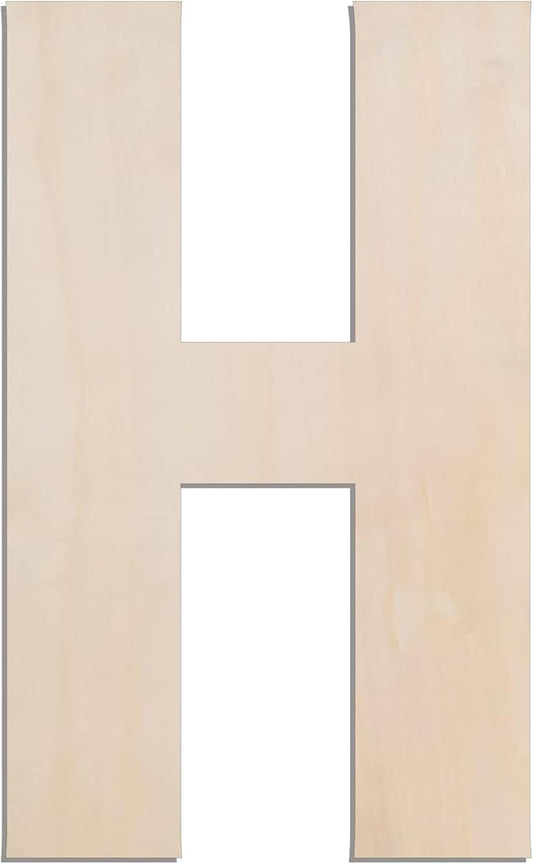 MGTECH 17 Inch Large Wooden Letter H, 1/4 in Thick Big Wood Letter for Crafts and Wall Decor