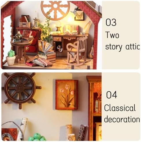 DIY Book Nook Kit, Miniature Dollhouse Booknook Kit with Light, Library - Image 6