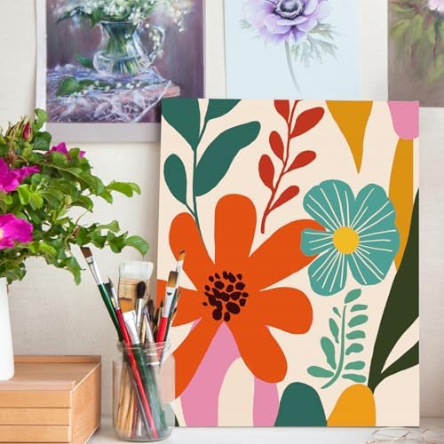 Nuberlic 12X16 Pre Drawn Canvas to Paint Floral 10 Pcs DIY Floral Pre Sketched Outlined Painting Kit to Ladies Party Art Supplies - Image 5