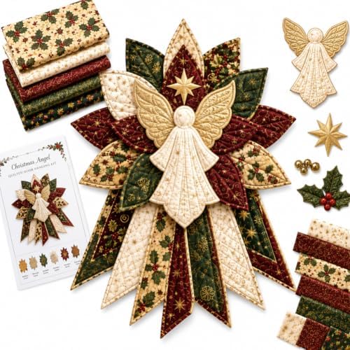 DIY Quilted Halloween Pumpkin Door Hanger Kit Handmade Patchwork (Angel) by Unknown