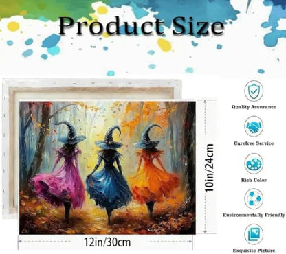 VIGEGU Witch Paint by Numbers Kit for Adults Beginner with Framed - Image 3