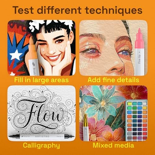 ARTISTRO 36 Mixed Colors Dual-Tip Acrylic Paint Marker Pens for Drawing - Image 5