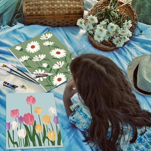 Cholemy 36 Pcs Paint and Sip Kit Gift for Adults 8''x10'',Flowering - Image 6